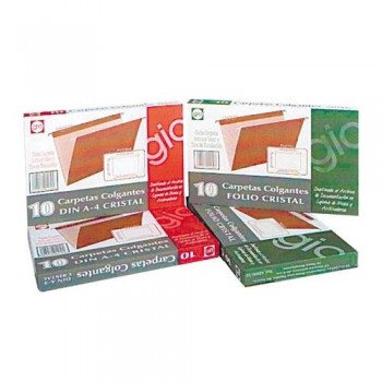 CARPETA COLGANTE FOLIO KRAFT PAQUETE. 10UDS.