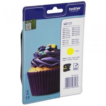BROTHER CARTUCHO TINTA LC123YBP AMARILLO BLISTER SIN ALARMA ORIGINAL