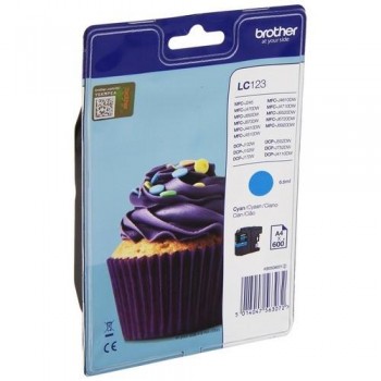 BROTHER CARTUCHO TINTA LC123CBP CIAN BLISTER SIN ALARMA ORIGINAL