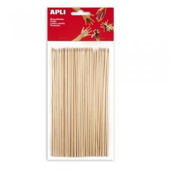 Palo redondo madera pincho 200x5mm 50 un. Apli