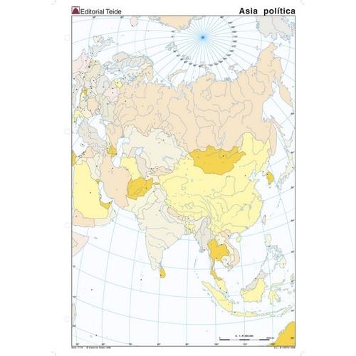 Mapa Mudo Color Politico Asia