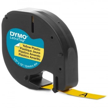 CINTA ROTULADORA PLÁSTICO 12MMX4M NEGRO/AMARILLO DYMO