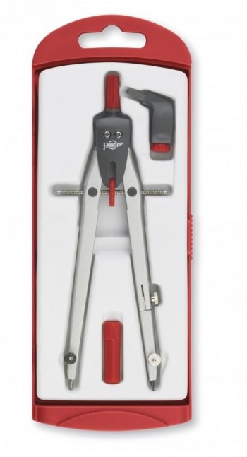 Compás,  serie  DISEÑO - rojo con adaptador Faibo