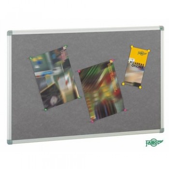 TABLERO CORCHO LIGERO TAPIZADO GRIS 90X150 CM. FAIBO
