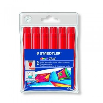 Rotulador punta gruesa JUMBO 6 un. rojo Noris Club 340