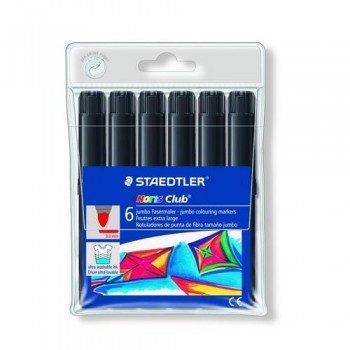 Rotulador punta gruesa JUMBO 6 un. negro Noris Club 340