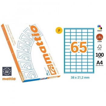 Etiquetas adhesivas multifunción A4 105x37 mm caja 100 hojas cantos rectos Ofiexperts