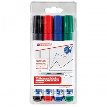 ROTULADOR PIZARRA BLANCA PUNTA REDONDA 1,5-3 MM. BOLSA 4 UN. STDAS. EDDING 660