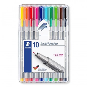 Rotulador punta fina 0,3 mm Triplus Fineliner 334 caja 10 unidades Staedtler