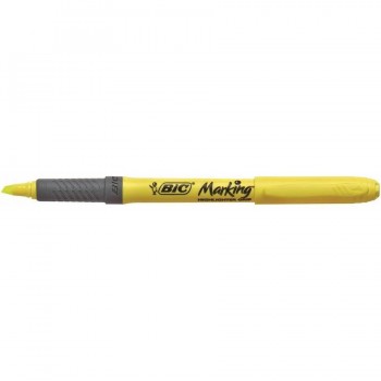Marcador fluorescente punta biselada 1,6-3,4mm. Highlighter Grip amarillo Bic