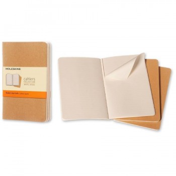 LIBRETA CAHIER KRAFT HORIZONTAL 13X21CM (PACK 3) MOLESKINE