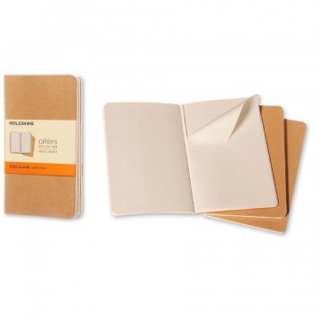 LIBRETA CAHIER KRAFT HORIZONTAL 9X14CM (PACK 3) MOLESKINE