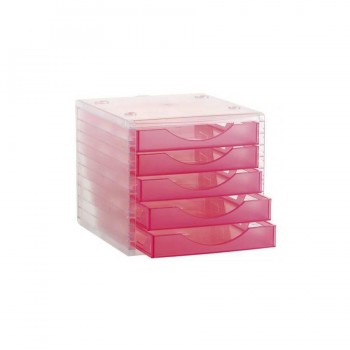 MÓDULO 5 CAJONES TRASLÚCIDOS FUCSIA ARCHIVO 2000