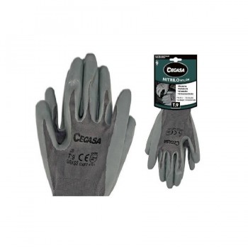 GUANTES DE TRABAJO NITRILO GRIS NYLON CEGASA