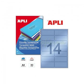 ETIQUETAS POLIESTER APLI MATE 99,1X38,1  TRANSPARENTES INTEMPERIE
