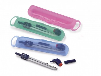 Compás escolar 135mm estuche plástico Faibo azul