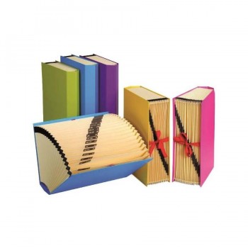 CARPETA ACORDEON CART FORRADO 20 DPTOS FOLIO FASHION AZUL CARCHIDEA