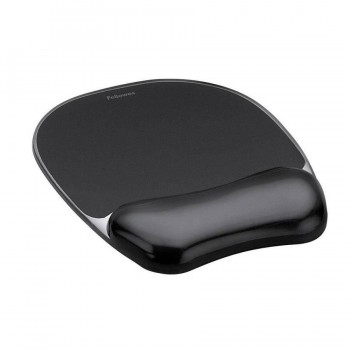 Alfombrilla y reposamuñecas gel Cristal negro Fellowes