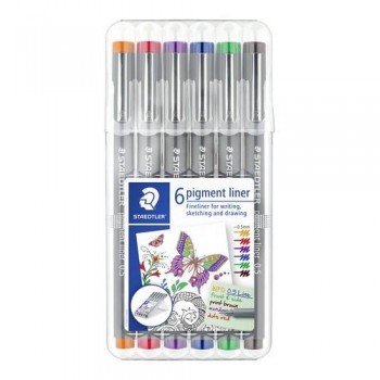 ROTULADORES CALIBRADOS 0,5MM 6 ROTULADORES COLORES SURTIDOS PIGMENT LINER 308 STAEDTLER