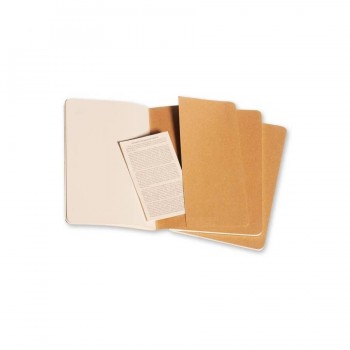 LIBRETAS CAHIER MARRON KRAFT L LISAS 13X21CM (SET DE 3) MOLESKINE