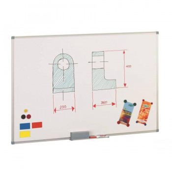 PIZARRA BLANCA METÁLICA MARCO ALUMINIO 120X150 CM. FAIBO