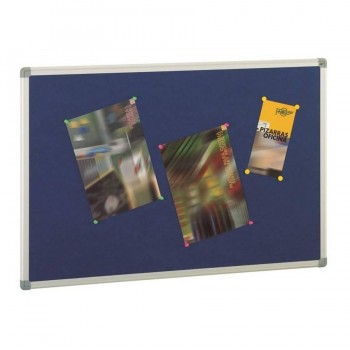 TABLERO CORCHO LIGERO TAPIZADO AZUL 90X120 CM. FAIBO