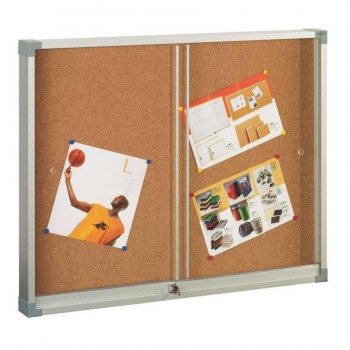Vitrina para interior superficie Corcho puertas de metacrilato con llave 100x150 cm. Faibo