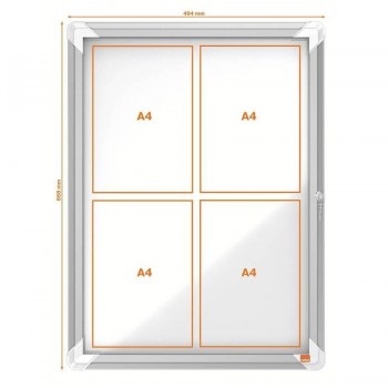 Vitrina de exterior con fondo metalico 4 hojas Nob