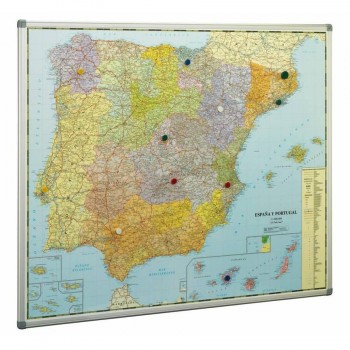 MAPA EUROPA MAGNÉTICO CON MARCO DE ALUMINIO 101X113 CM FAIBO