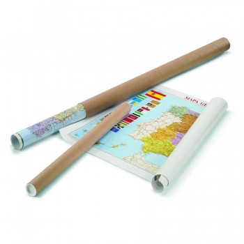 Mapa Mundi plastificado en tubo  cartón 83x138 cm Faibo