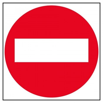Pictograma adhesivo 114x114 mm. Prohibido el Paso Apli