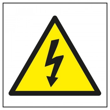 Pictograma adhesivo 114x114 mm. Riesgo Eléctrico Apli
