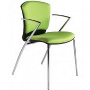 SILLA CONFIDENTE TAPIZADA TELA VERDE ROCADA