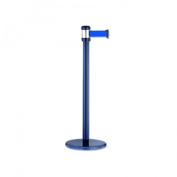 Poste Separador Metalico Negro c/ Cordon Azul 2M