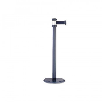 Poste Separador Metalico Negro c/ Cordon Negro 2M