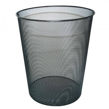 PAPELERA METÁLICA REJILLA PEQUE?A 12 L. NEGRA