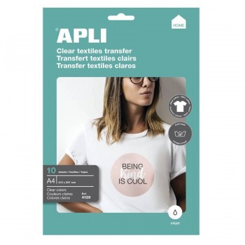 PAPEL TRANSFER A4 PARA CAMISETA BLANCA 10H APLI