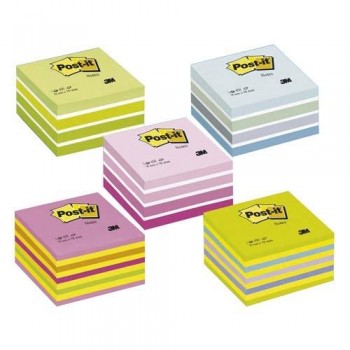 NOTAS ADHESIVAS CUBO 76X76X45MM. NEÓN AZUL/VERDE 450 HOJAS POST-IT