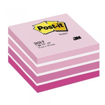NOTAS ADHESIVAS CUBO 76X76X45MM. PASTEL ROSA 450 HOJAS POST-IT