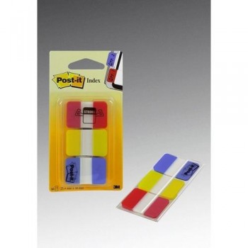 INDEX RÍGIDO ROJO, AMARILLO Y AZUL. DISPENSADOR FUNDA 3X22 POST-IT