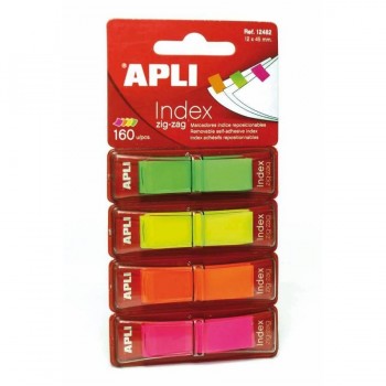 Indice adhesivo 12x45mm Zig-zag 160h. Fluor Apli