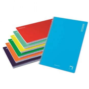 Cuaderno espiral Folio 80 hojas 60gr. tapa cartón cuadrícula-4 Basic Pacsa