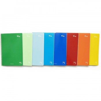 Cuaderno espiral Cuarto 80 hojas surtido 4x4 c.m. Xtra Pacsa