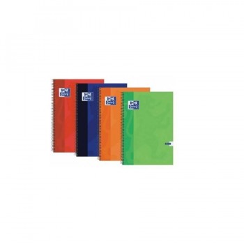 Cuaderno espiral A4+ 80 hojas 90 gr. 4 taladros tapa extradura cuadrícula 5x5 azul European 1 Classic Oxford