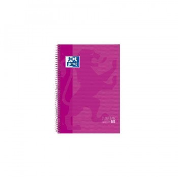Cuaderno espiral A4+ 80 hojas 90 gr. 4 taladros tapa extradura cuadrícula 5x5 fucsia European 1 Classic Oxford