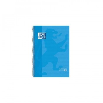 Cuaderno espiral A4+ 80 hojas 90 gr. 4 taladros tapa extradura cuadrícula 5x5 turquesa European 1 Classic Oxford
