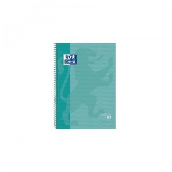 Cuaderno espiral A4+ 80 hojas 90 gr. 4 taladros tapa extradura cuadrícula 5x5 ice mint European 1 Classic Oxford