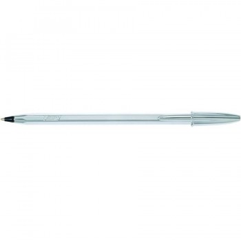 BOLÍGRAFO TINTA ACEITE PUNTA 1 MM. BIC CRISTAL PLATA TINTA NEGRA EDICIÓN ESPECIAL