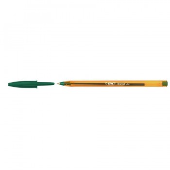 Bolígrafo tinta aceite punta 0,8mm verde Bic Cristal Fine