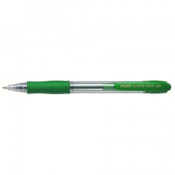 Bolígrafo retráctil 1 mm. tinta aceite verde Pilot Super Grip